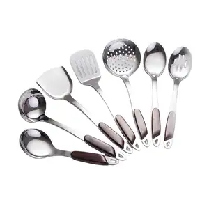 Home and Kitchen 7 Pieces Cooking Tools Heat Resistant Food hogar y cocina Stainless Steel Kitchen Utensils Set