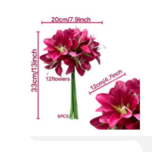 Ramo de Lirios de 12 Tallos Más Vendido, Ramo de Novia - Regalo Romántico para Cumpleaños, Día de San Valentín - Product Image 6