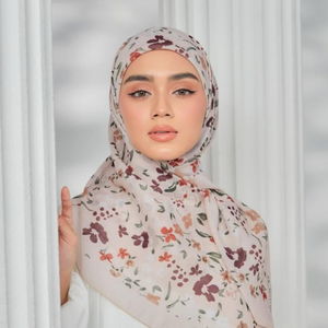 ผ้าพันคอฮิญาบแบบมุสลิม ผ้าคลุมไหล่ ผ้าพันคอพิมพ์ลายดิจิตอลด้วยเลเซอร์ ผ้าฝ้ายคุณภาพสูงจากมาเลเซีย ออกแบบและขนาดตามสั่ง ผลิตจากโรงงาน - Product Image 1