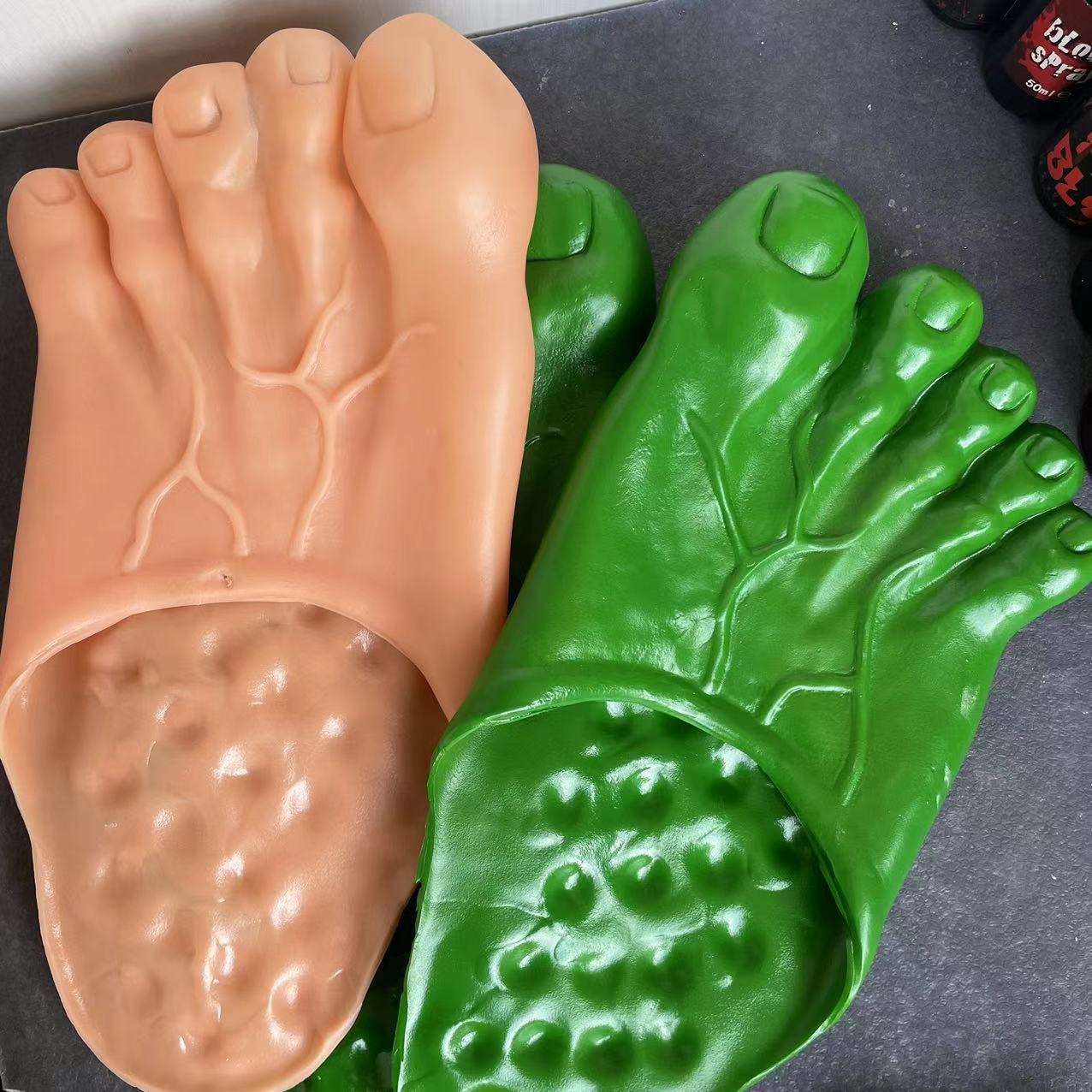 Pantofole Divertenti A Forma Di Piedi Giganti - Verde, Taglia Unica, Per Halloween E Cosplay - Foto 7