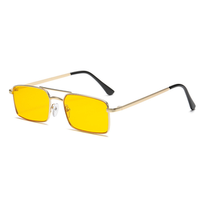 Lunettes de soleil carrées rétro unisexes, monture métallique pleine, verres PC, protection UV400, plusieurs couleurs disponibles, pour la conduite, les sorties, les fêtes, la rue - Product Image 4