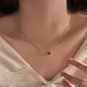 Wholesale Fashion <b>Heart</b> Necklace High Quality Jewellery <b>Heart</b> <b>Shape</b> Zirconia Fine Necklace Jewelry Women - Product Image 1