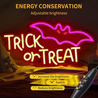 Enseigne néon 3D Halloween à intensité variable, décoration murale pour bar à domicile, enseigne suspendue LED alimentée par USB pour la publicité dans les parcs