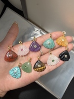 Pendentif punk en or avec pierre semi-précieuse populaire européenne et américaine, pierre de Tianhe, améthyste, turquoise, agate rouge, agate noire