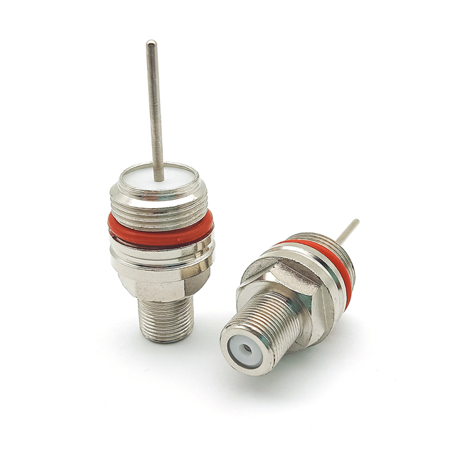 75Ω Waterproof F-Type Female Panel Mount Jack Connector with Long Pin for CCTV CATV Satellite
