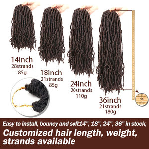 Julianna 18 24 36 Pouces bleu gris marron doux Cheveux Au Crochet coiffures nouveau Premium Faux Locs Crochet tresses De Cheveux - Product Image 4