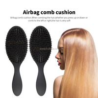 Brosse à Extensions en Poils de Sanglier et Nylon pour Démêler et Coiffer Cheveux Humides et Secs, Brosse et Peigne Antistatiques pour Perruques pour Femmes