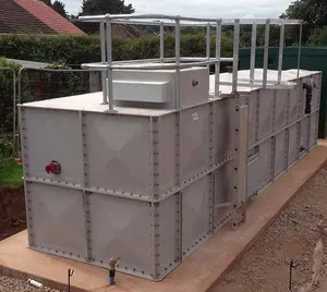 Tanque Seccional de agua GRP para uso agrícola, venta completa de fábrica, modelo de tanque de agua FRP GRP, tanques de agua en Indonesia, moldeado prensado en caliente 35