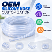 Tuyau en silicone transparent sur mesure OEM, flexible, de qualité alimentaire, pour équipement de boissons, transfert de fluides et fourniture sous marque privée