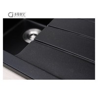 Évier de cuisine QIAJIANG QS11650G fait main, carré, durable, en composite de quartz, moderne, double bac, à poser sur le comptoir, garantie 1 an