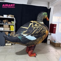 Costume de canard gonflable pour déguisement d'oiseau, idéal pour la décoration d'activités sur le thème de la ferme