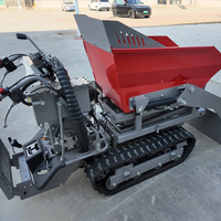 Mini-dumper chenillé à essence robuste de 500 kg, hydraulique, à benne basculante haute, auto-chargeur, pour travaux de jardinage et de construction