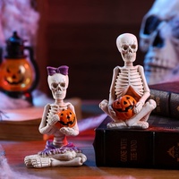 Ornement en résine de squelette d'Halloween transfrontalier, lanterne citrouille, accessoire photo, pièce décorative pour festival effrayant, bar et escape room