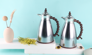 Ensemble de cafetière arabe élégante noir mat <span class=keywords><strong>1L</strong></span> 0.7L, avec <span class=keywords><strong>pichet</strong></span> isotherme à thé rose, coffret cadeau moderne pour la maison - Product Image 6
