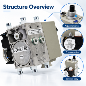 DUNGS MBDLE 403 Vanne de <span class=keywords><strong>gaz</strong></span> pour chaudière, pièces détachées, contrôle de pression hydraulique compact, coupure de sécurité, MultiBloc pour Riello 40GS FS - Product Image 1