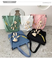 Nouveau design gros grands sacs à bandoulière shopping livre d'étudiant sac d'école fille ours sac à dos toile sac fourre-tout