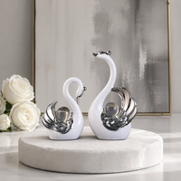 Ornement décoratif en céramique en forme de cygne, style Art déco, luxe léger, pour salon moderne et cadeaux