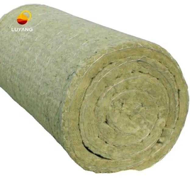 LUYANG High quality thermal roll thermal blanket 50MM 100kg/m3 rock wool blanket rockwoo insulation