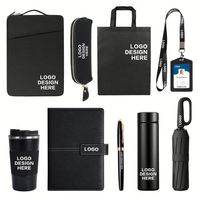 Ensemble de stylos et carnet en cuir personnalisé, coffret cadeau promotionnel A5, agenda Kawaii avec bande élastique, journal d'anniversaire, boîte cadeau avec carte de visite