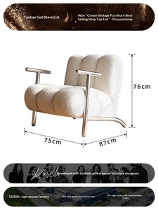Sillón de <span class=keywords><strong>Terciopelo</strong></span> Estilo Wabi-Sabi de Segunda Mano, Mueble Casual para el Hogar, Sala de Estar, Balcón, Personalizable, Sin Ensamblaje - Product Image 5
