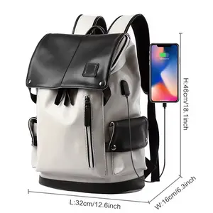 Custom Fashion Leather Dayback Teen Bookbags Laptop Bag Women Back Pack Custom Men Backpacks