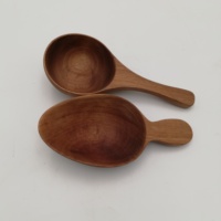 Pelle utilitaire en bois d'acacia massif à fond rond, cuillère-mesure à usages multiples, 5 pièces