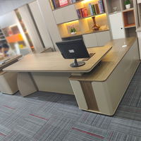 Escritorio Ejecutivo Moderno de Lujo en Forma de L, Panel de Madera Resistente, Uso Comercial Multiusos, Muebles de Oficina Administrativos