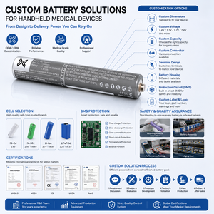 Batterie personnalisée pour appareils de diagnostic médical portables, ophtalmoscope et otoscope, pack de batteries OEM ODM - Product Image 3