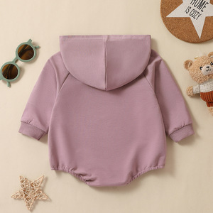 Tuta con Cappuccio per <span class=keywords><strong>Neonato</strong></span> <span class=keywords><strong>Maschio</strong></span>, Manica Lunga, Tinta Unita, <span class=keywords><strong>Abbigliamento</strong></span> Autunno/Inverno e Primavera - Product Image 5