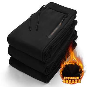 Nouveauté Pantalon de sport en velours pour <span class=keywords><strong>homme</strong></span>, fermeture éclair épaisse, grande taille, vêtements d'automne et d'hiver - Product Image 2