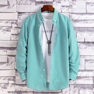 green emerald velvet dress Sea Green Striped Dobby Shirt main image 1
