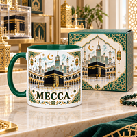 SA Saudi-Arabien Mekka Geschenk Souvenirs Keramikbecher mit Kaaba-Design Makkah Souvenir Andenken Kundenspezifischer OEM ODM Großhandelslieferant