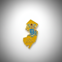GREPAS GIFTS Épinglette de revers plaquée or en forme de drapeau de l'État du New Jersey, 1,25 pouce