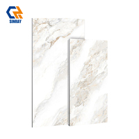 Carreaux de porcelaine imitation pierre moderne 600x1200mm 9mm Brillant Antibactérien pour murs et sols de villas et parcs résidentiels