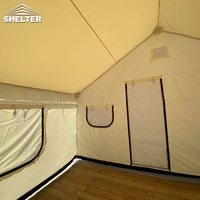 Tente de camping de luxe imperméable, tente de safari en toile, extérieur