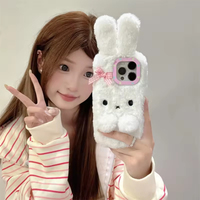 En gros Mignon 3D Moelleux Lapin Téléphone Cas Longues Oreilles De Protection Antichoc Couverture pour iPhone 17 16 15 Pro Max Mobile Téléphone Cas