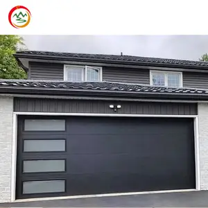 China fábrica personalizado controle remoto automático garagem porta moderna sobrecarga isolado seccional preto cor aço garagem portas - Product Image 1