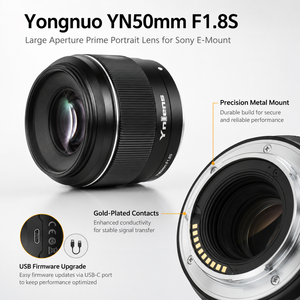 Yongnuo YN เลนส์ AF Prime <span class=keywords><strong>F1</strong></span>.8S 50มม. สำหรับ SONY E mount กล้องมิเรอร์เลส APS-C เลนส์ถ่ายภาพบุคคลขนาดใหญ่โฟกัสอัตโนมัติ - Product Image 3