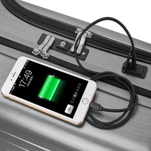 <span class=keywords><strong>Valise</strong></span> de <span class=keywords><strong>cabine</strong></span> 20 pouces de haute qualité, moderne et élégante, antivol, avec poche avant ouverte et port de charge USB - Product Image 3