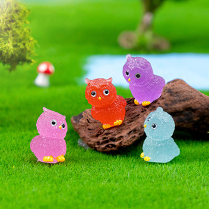 Petites hiboux en résine lumineuses qui brillent dans le noir, figurines miniatures, jouets, mini animaux en résine pour jardin, micro-paysage, pot de plantes, bonsaï - Product Image 4