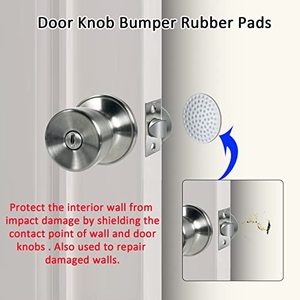 Ensemble de serrures en métal finition nickel satiné pour salle de bain, plaque de verrouillage amovible et bouton de porte <span class=keywords><strong>rond</strong></span> - Product Image 5