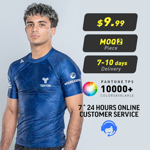 Camiseta <span class=keywords><strong>de</strong></span> Compresión Rash Guard Personalizada <span class=keywords><strong>de</strong></span> Fábrica Tontons, Tejido Elástico con Protección UPF50+ y Absorción <span class=keywords><strong>de</strong></span> Humedad <span class=keywords><strong>para</strong></span> Deportes Acuáticos y BJJ Jiu-Jitsu - Product Image 1