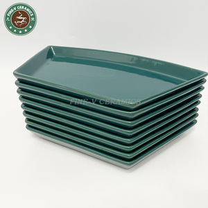 customized color green ceramic <strong>plate</strong> <strong>Stitching</strong> dish fine porcelain big Composite <strong>plate</strong> 2023 hot sale set of space rocket Puzzle - Product Image 6
