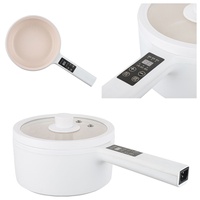 Mini-casserole électrique multifonctionnelle en acier inoxydable avec revêtement antiadhésif et couvercle en verre trempé, commande micro-ordinateur, pour usage domestique