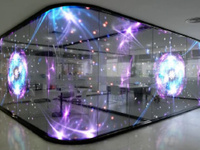 Pantalla LED Transparente Holográfica 3D para Interiores P3.91 P6.25 P8 P10, Película LED Flexible Invisible para Ventanas de Vidrio