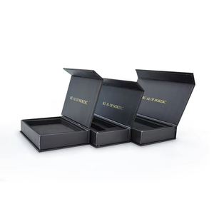 High Quality Custom Printed Magnet <b>Gift</b> <b>Box</b> <b>Black</b> Magnetic Paper <b>Box</b> with Gold Stamping Matte Lamination for Watch Embossing - Product Image 4