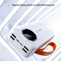 Nouvelle Batterie Externe Portable 30000mAh 22.5W Charge Rapide, Affichage Numérique, Quatre Sorties USB Type-C, PD Power Bank 30000mAh Avec Câbles Intégrés