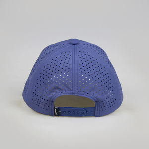 メーカーカスタム 6パネル 防水ポリエステルゴルフスポーツハット、レーザーカット穴あきダークブルー野球帽 - Product Image 4