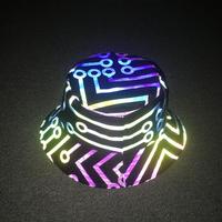Cappelli a Secchiello LED Personalizzati per Esterni, All'Ingrosso, di Lusso, alla Moda, Olografici, Casual, da Festa, Colorati e Riflettenti