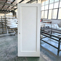 Porte de chambre à coucher en MDF blanc apprêté, à panneau unique, à âme pleine, pour maison, en HDF, pré-montée, style Shaker, en bois, pour intérieur, expédiée depuis notre entrepôt local aux États-Unis